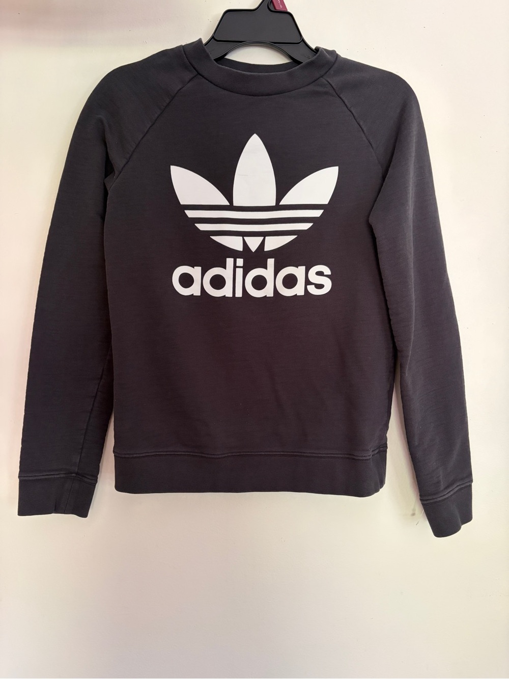 adidas Black Crewneck with White Trefoil Logo